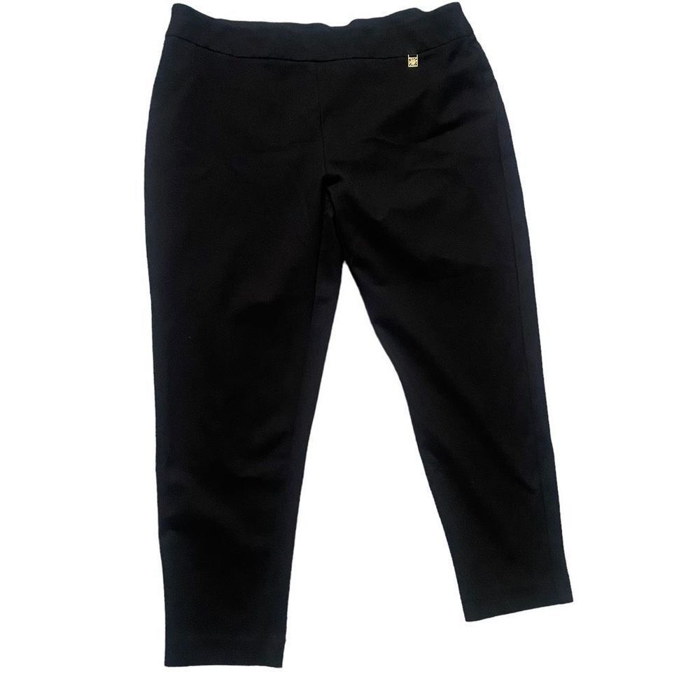 Anne Klein Womens Pants Plus Size 20W Black Stretch Pull On Career Boot Trouser